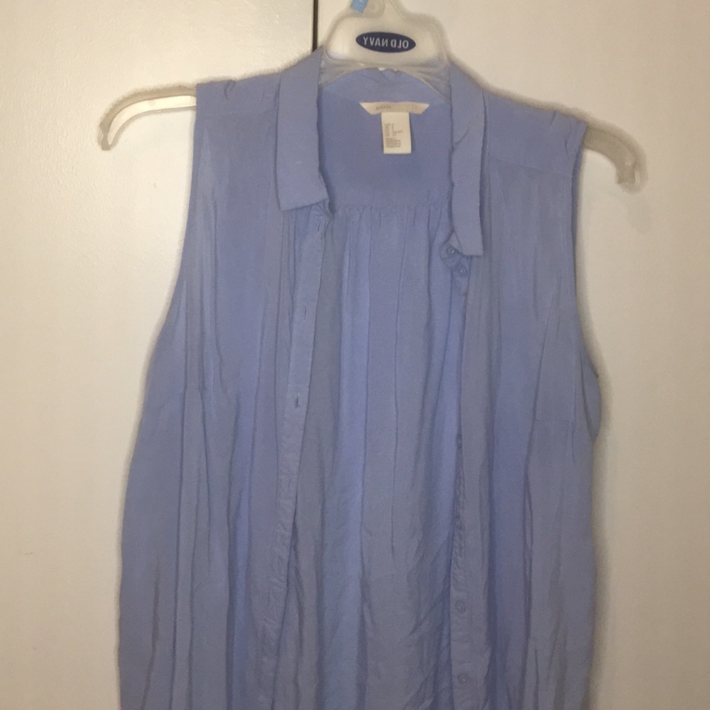 Long Light Blue Tank Shirt